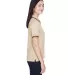 D140W Devon & Jones Ladies’ Tipped Perfect Pima  STONE/ NAVY side view