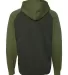 Independent Trading Co. - Raglan Hooded Pullover - Charcoal Heather/ Army Heather back view