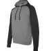 Independent Trading Co. - Raglan Hooded Pullover - Gunmetal Heather/ Charcoal Heather side view
