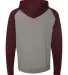 Independent Trading Co. - Raglan Hooded Pullover - Gunmetal Heather/ Burgundy Heather back view