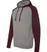Independent Trading Co. - Raglan Hooded Pullover - Gunmetal Heather/ Burgundy Heather side view