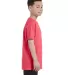 Gildan 5000B Heavyweight Cotton Youth T-shirt  in Coral silk side view