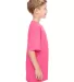 Gildan 5000B Heavyweight Cotton Youth T-shirt  in Safety pink side view