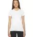 2102 American Apparel Girly Fine Jersey Tee White front view