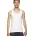 2408 Unisex American Apparel Fine Jersey Tank White front view