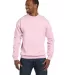 Hanes P160 ecosmart crewneck sweatshirt Pale Pink front view