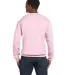 Hanes P160 ecosmart crewneck sweatshirt Pale Pink back view