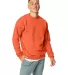 Hanes P160 ecosmart crewneck sweatshirt Orange front view