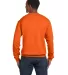 Hanes P160 ecosmart crewneck sweatshirt Orange back view