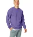 Hanes P160 ecosmart crewneck sweatshirt Purple front view
