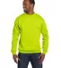 Hanes P160 ecosmart crewneck sweatshirt Safety Green front view