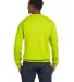 Hanes P160 ecosmart crewneck sweatshirt Safety Green back view