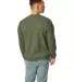 Hanes P160 ecosmart crewneck sweatshirt Fatigue Green back view
