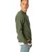 Hanes P160 ecosmart crewneck sweatshirt Fatigue Green side view