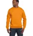 Hanes P160 ecosmart crewneck sweatshirt Safety Orange front view