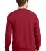 Hanes P160 ecosmart crewneck sweatshirt Deep Red back view