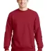 Hanes P160 ecosmart crewneck sweatshirt Deep Red front view