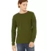 BELLA+CANVAS 3501 Long Sleeve T-Shirt in Olive front view