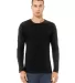 BELLA+CANVAS 3501 Long Sleeve T-Shirt in Solid black slub front view
