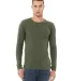BELLA+CANVAS 3501 Long Sleeve T-Shirt in Military green front view