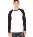 BELLA+CANVAS 3000 Hawthorne Baseball Tee in White/ black front view