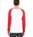 BELLA+CANVAS 3000 Hawthorne Baseball Tee in White/ canvas rd back view