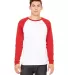BELLA+CANVAS 3000 Hawthorne Baseball Tee in White/ canvas rd front view