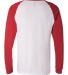 BELLA+CANVAS 3000 Hawthorne Baseball Tee in White/ canvas rd back view