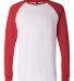 BELLA+CANVAS 3000 Hawthorne Baseball Tee in White/ canvas rd front view