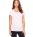 BELLA 6005 Womens V-Neck T-shirt in Pink front view