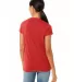BELLA 6005 Womens V-Neck T-shirt in Red back view