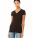BELLA 6005 Womens V-Neck T-shirt in Brown front view