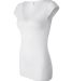 BELLA 8705 Ladies' Sheer Rib V-Neck T-shirt WHITE side view