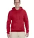 996M JERZEES NuBlend Hooded Pullover Sweatshirt in True red front view