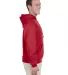 996M JERZEES NuBlend Hooded Pullover Sweatshirt in True red side view