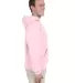 996M JERZEES NuBlend Hooded Pullover Sweatshirt in Classic pink side view