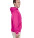 996M JERZEES NuBlend Hooded Pullover Sweatshirt in Cyber pink side view