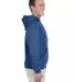 996M JERZEES NuBlend Hooded Pullover Sweatshirt in Vintage heather blue side view