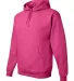 996M JERZEES NuBlend Hooded Pullover Sweatshirt in Cyber pink side view