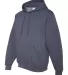 996M JERZEES NuBlend Hooded Pullover Sweatshirt in Vintage heather navy side view
