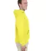 996M JERZEES NuBlend Hooded Pullover Sweatshirt in Neon yellow side view