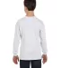 Hanes Youth Tagless 100 Cotton Long Sleeve T Shirt White back view