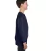 Hanes Youth Tagless 100 Cotton Long Sleeve T Shirt Navy side view