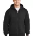 CornerStone Heavyweight Full Zip Hooded Sweatshirt Black front view