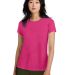 District Made 153 Ladies Perfect Weight Crew Tee D in Dark fuchsia front view