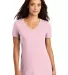 District Made DM1170L Ladies Perfect Weight V Neck Light Pink front view