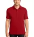 District Made 153 Mens Slub Polo DM350 Classic Red front view