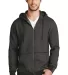 District Made 153 Mens Mini Stripe Full Zip Hoodie Black/Charcoal front view