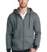 District Made 153 Mens Mini Stripe Full Zip Hoodie New Navy/White front view