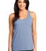 District Made 153 Ladies Mini Stripe Gathered Race in Lapis blue front view